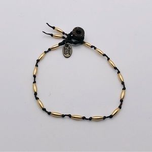 Tai bracelet brown rope with beaned gold